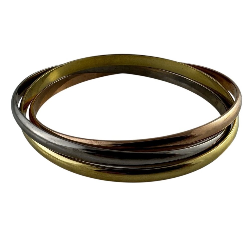 2013 Cartier 18K Tri Color Gold Trinity Bangle Bracelet Box/Papers #23001